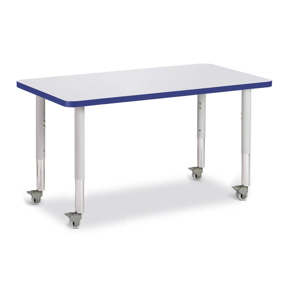Rectangle Activity Table - 24" X 36", Mobile - Gray/Blue/Gray