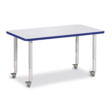 Rectangle Activity Table - 24" X 36", Mobile - Gray/Blue/Gray