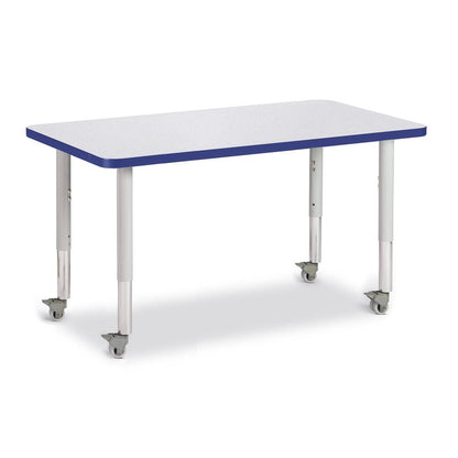 Rectangle Activity Table - 24" X 36", Mobile - Gray/Blue/Gray
