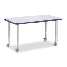 Rectangle Activity Table - 24" X 36", Mobile - Gray/Purple/Gray