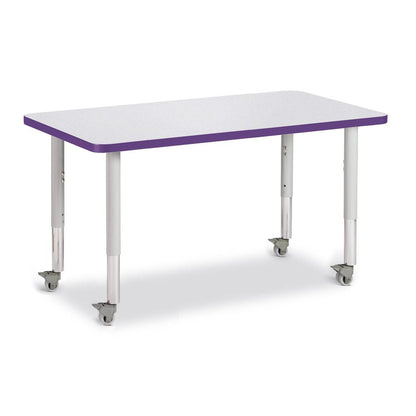 Rectangle Activity Table - 24" X 36", Mobile - Gray/Purple/Gray