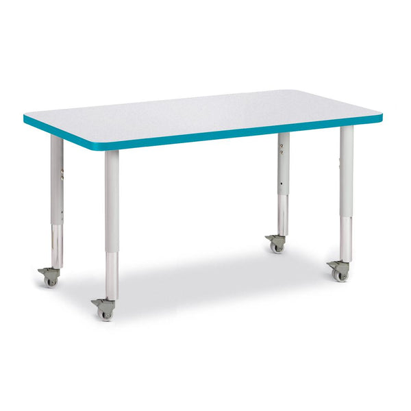Rectangle Activity Table - 24" X 36", Mobile - Gray/Teal/Gray