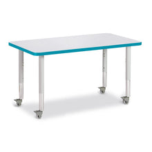 Rectangle Activity Table - 24" X 36", Mobile - Gray/Teal/Gray