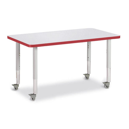 Rectangle Activity Table - 24" X 36", Mobile - Gray/Purple/Gray