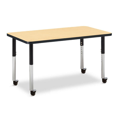 Rectangle Activity Table - 24" X 36", Mobile - Gray/Purple/Gray