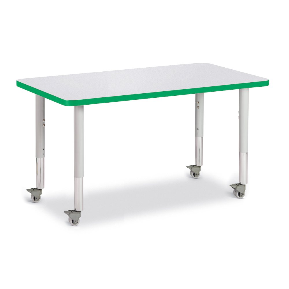 Rectangle Activity Table - 24" X 36", Mobile - Gray/Purple/Gray
