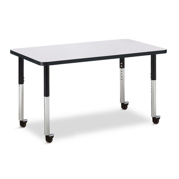 Rectangle Activity Table - 24" X 36", Mobile - Gray/Black/Black