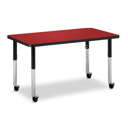 Rectangle Activity Table - 24" X 36", Mobile - Gray/Purple/Gray