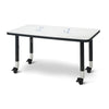 Berries® Rectangle Dry Erase Table - 36" x 24", Mobile - Write-n-Wipe/Black/Black
