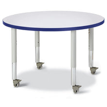 Round Activity Table - 36" Diameter, Mobile - Gray/Blue/Gray