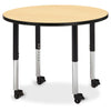 Round Activity Table - 36" Diameter, Mobile - Gray/Purple/Gray