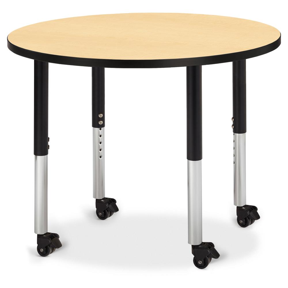 Round Activity Table - 36" Diameter, Mobile - Gray/Purple/Gray