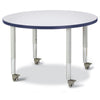 Round Activity Table - 36" Diameter, Mobile - Gray/Navy/Gray