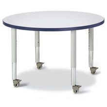 Round Activity Table - 36" Diameter, Mobile - Gray/Navy/Gray