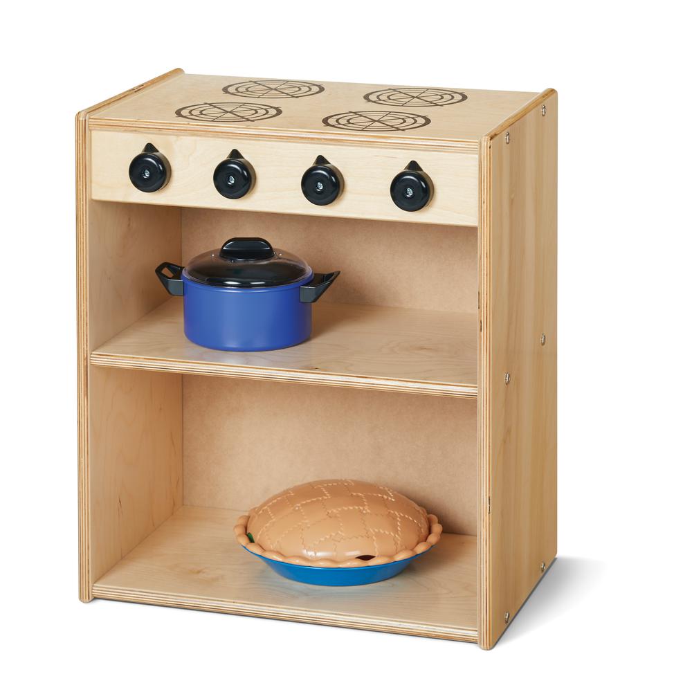 Play Kitchen Stove, Natural Wood Color