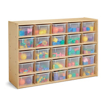 25 Cubbie-Tray Storage - with Clear Bins