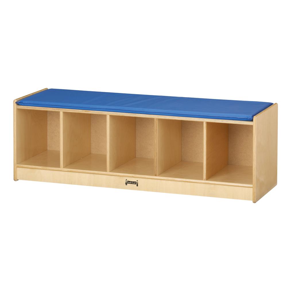5 Section Bench Locker - Blue Cushion