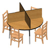 Study Carrel - 4 Carrels - Small - Oak/Black