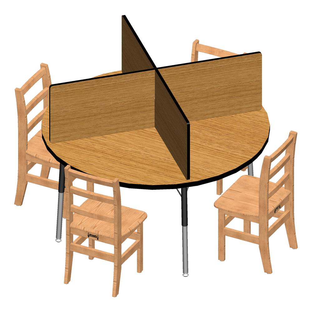 Study Carrel - 4 Carrels - Small - Oak/Black
