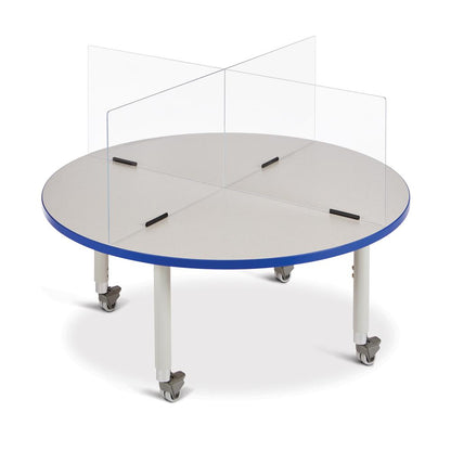 Round Activity Table - 48" Diameter, Mobile - Gray/Blue/Gray