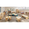 Sectional Mobile Cubbie, No Trays, 48w x 15d x 35-1/2h, Birch