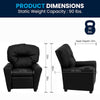 Contemporary Black LeatherSoft Kids Recliner with Cup Holder