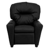 Contemporary Black LeatherSoft Kids Recliner with Cup Holder