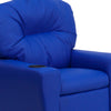 Contemporary Blue Vinyl Kids Recliner with Cup Holder