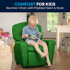 Contemporary Green Vinyl Kids Recliner with Cup Holder