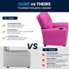 Contemporary Hot Pink Vinyl Kids Recliner with Cup Holder