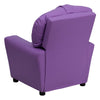 Contemporary Lavender Vinyl Kids Recliner with Cup Holder