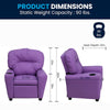 Contemporary Lavender Vinyl Kids Recliner with Cup Holder