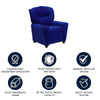 Contemporary Blue Microfiber Kids Recliner with Cup Holder