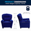 Contemporary Blue Microfiber Kids Recliner with Cup Holder