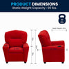 Contemporary Red Microfiber Kids Recliner with Cup Holder