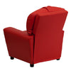 Contemporary Red Vinyl Kids Recliner with Cup Holder