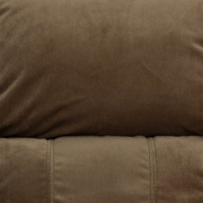 Deluxe Padded Contemporary Brown Microfiber Kids Recliner with Storage Arms