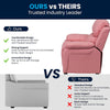Deluxe Padded Contemporary Pink Vinyl Kids Recliner with Storage Arms
