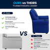 Contemporary Blue Vinyl Kids Recliner with Cup Holder and Headrest