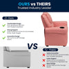 Contemporary Pink Vinyl Kids Recliner with Cup Holder and Headrest