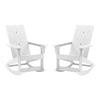 All-Weather 2-Slat Poly Resin Rocking Adirondack Chair in White - Set of2