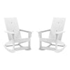 All-Weather 2-Slat Poly Resin Rocking Adirondack Chair in White - Set of2