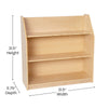 Natural Wooden 3 Shelf Book Display with Safe