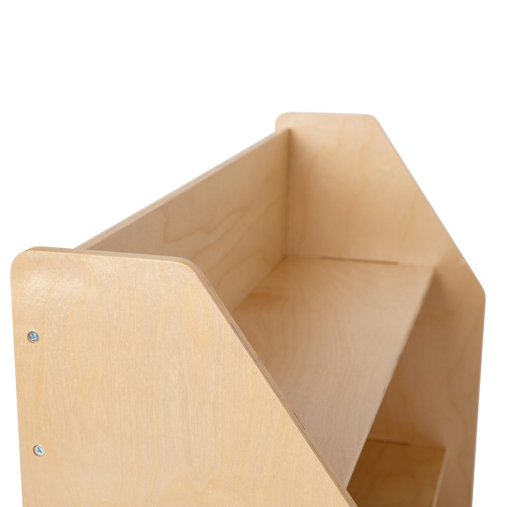 Natural Wooden 3 Shelf Book Display with Safe