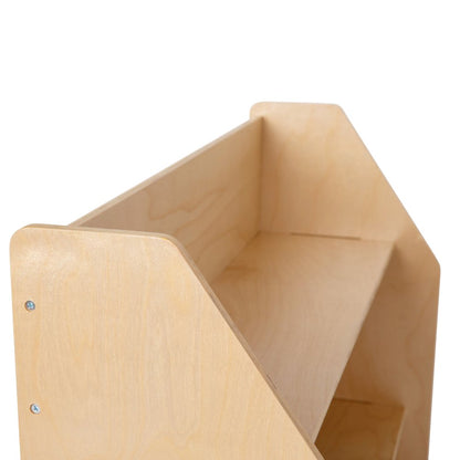 Natural Wooden 3 Shelf Book Display with Safe