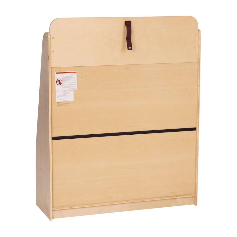 4 Shelf Single-Sided Kids Natural Wooden Book, Magazine Display Stand