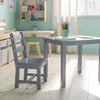 Solid Hardwood Table and Chair Set - 3 Piece Set - Gray