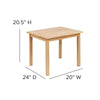 Solid Hardwood Table and Chair Set - 3 Piece Set - Natural