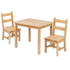 Solid Hardwood Table and Chair Set - 3 Piece Set - Natural