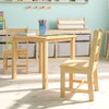 Solid Hardwood Table and Chair Set - 3 Piece Set - Natural